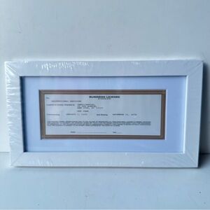 Americanflat White Business License Picture Frame 12x6 with Mat New Sealed